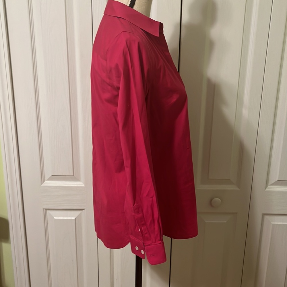 Talbots Pink Half Button Down Wrinkle Resistant T… - image 3
